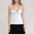 thumbnail image 5 of Camisole Tops with Built-in Bra for Women Sleeveless Spaghetti Straps V Neck Twist Front with Slim Fit Casual Summer High Elastic Cami Shirts, 5 of 6