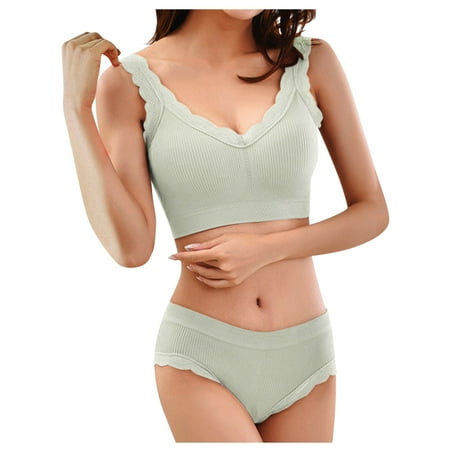 

Womens Plain Color Lace Bra Set Underwire Detachable Padded Set Thongs