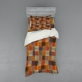 thumbnail image 2 of Ambesonne Geometric Bedding Set 4 Pcs, Digital Grunge Design, Queen, Caramel Orange, 2 of 3