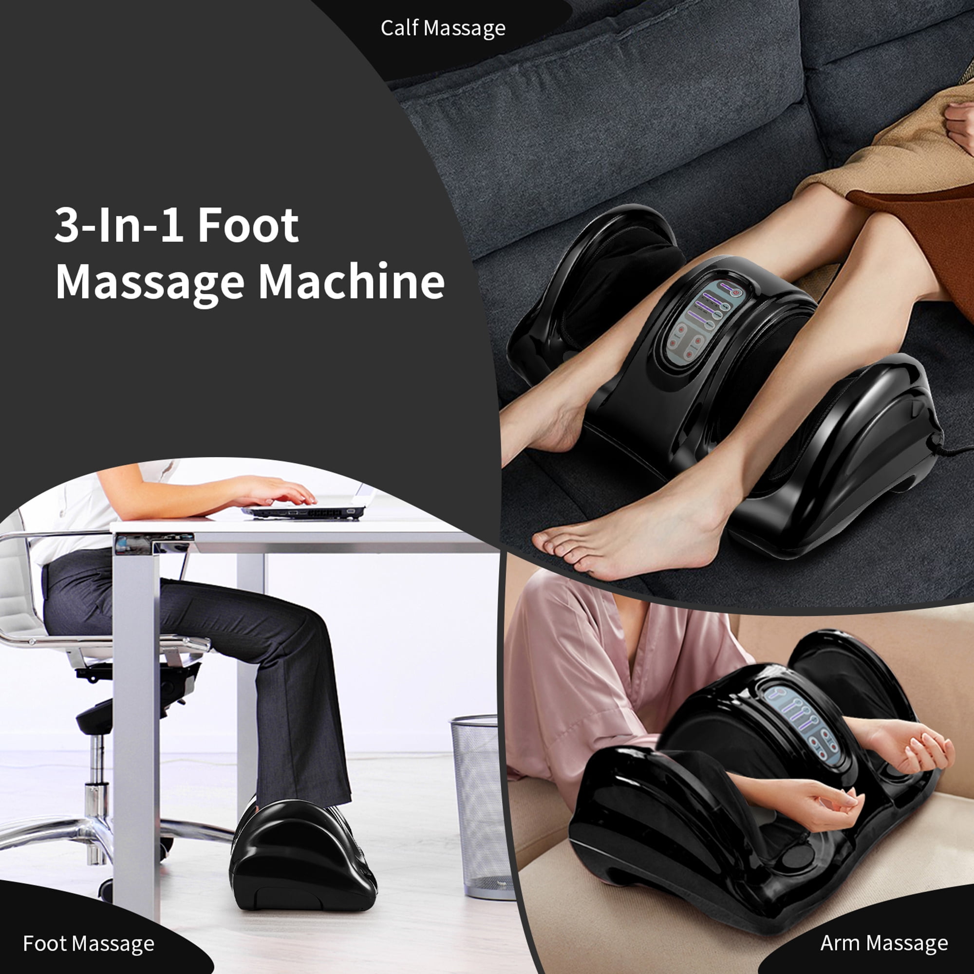 Gymax Rolling Foot Massager Shiatsu Foot Massage Machine w/ Remote Control Black