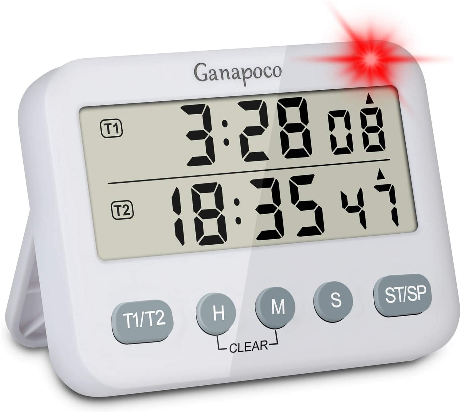 Dual Digital Timer, Kitchen Timer for Cooking, Magnetic Countdown Timer with Seconds