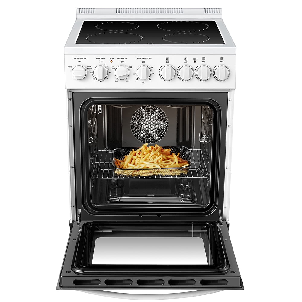 Lanbo 24 in 2.9 CU ft Freestanding Electric Range with Rotisserie and True Convection Oven and Timer