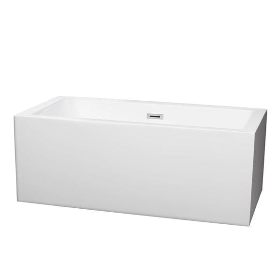 Wyndham Collection  Melody 60-inch White Freestanding Soaking Bathtub
