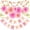 Pink, variant on Birthday Party Decorations Kit for Women Girls, Pink Gold Happy Birthday Banner with Honeycomb Fans Circle Dots Garland Swirl Streamers