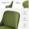 thumbnail image 3 of Velvet Dining Chairs Armless Side Chairs Set of 6 Upholstered Solid Wood Legs Living Room Kitchen Restaurant Green, 3 of 8