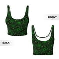 thumbnail image 5 of Fotbe Green Bright Web with Spiders Pattern Womens' Sports Bra Longline Wirefree Padded with Medium Support Sports Moisture-Wicking Workou Vest,Tank Top-XX-Large, 5 of 7