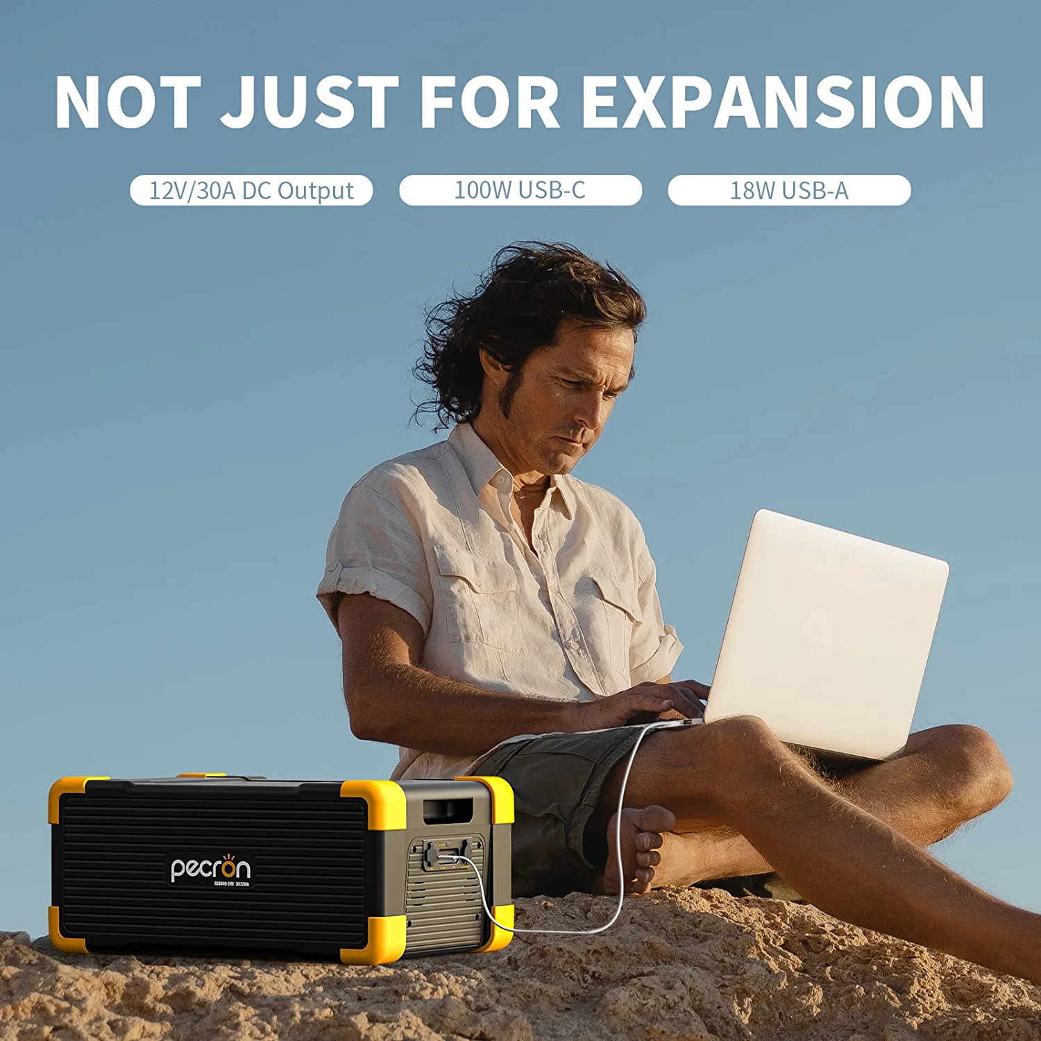 PECRON E2000LFP Portable Power Station 1920Wh/2000W with EB3000-24V 3072Wh LiFePO4 Expansion Battery 4992Wh for Camping Home Backup Emergency