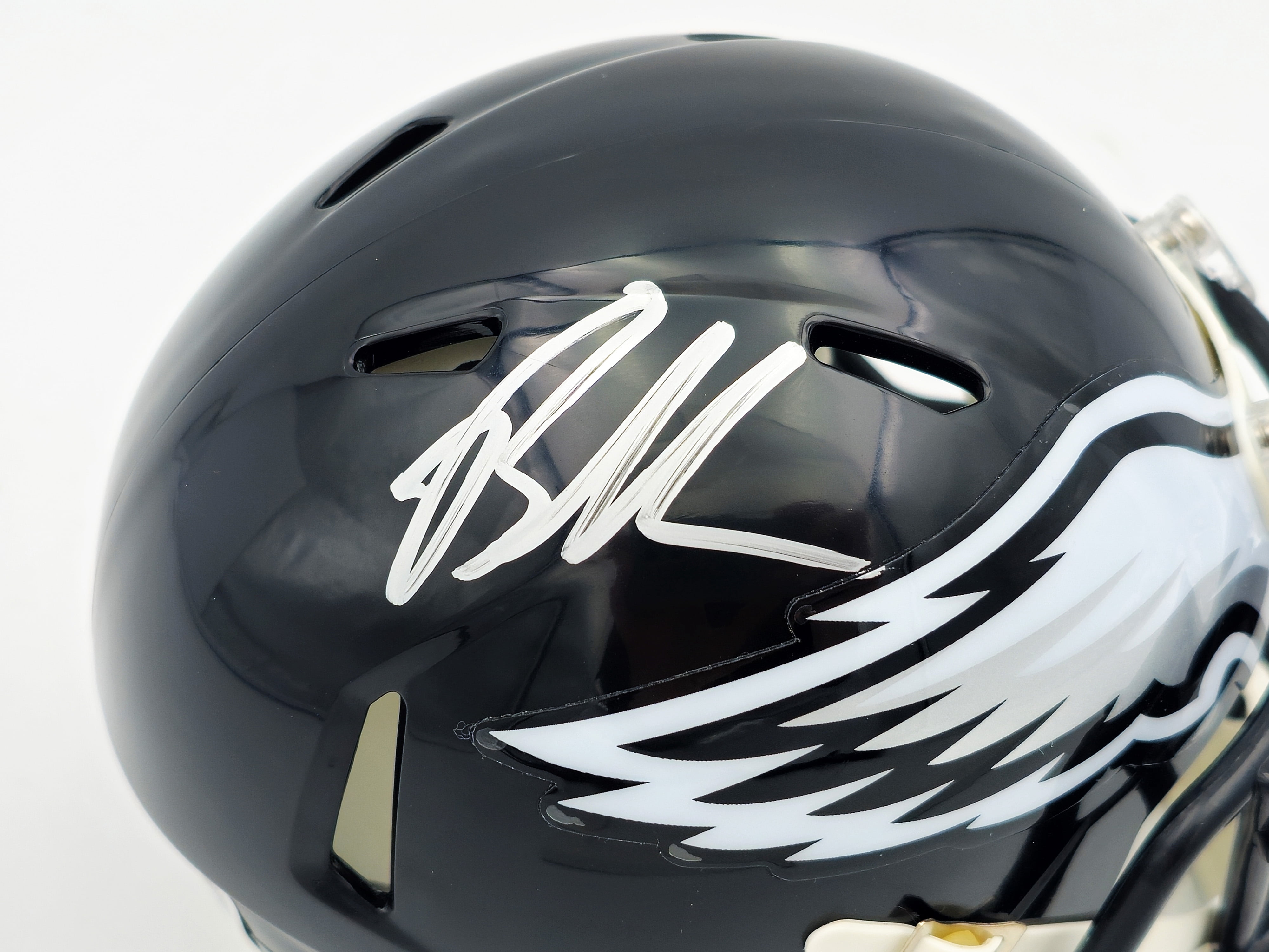 Brandon Graham Autographed Philadelphia Eagles 2022 Alternate Black Speed Mini Helmet Beckett BAS Witness 238572