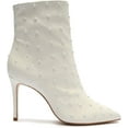 thumbnail image 2 of Schutz Anne Nappa White Pull On Pearl Embellished Upper Stiletto Heel Booties (White, 6.5), 2 of 2