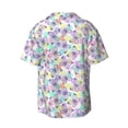 thumbnail image 2 of Xecao offers the Butterflies on Polka Dots for Men's Casual Short-sleeved Shirt, a button-up collared shirt with a pocket, perfect for beach vacations and yacht travel in the X-Large size., 2 of 7