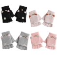 thumbnail image 4 of Sonducket 1 par de guantes de punto sin dedos para hombres y mujeres, para acampar en invierno, viajar, ciclismo, manoplas cálidas portátiles, ejercicio guantes y mitones Negro Sonducket AP015086-01, 4 of 6