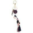 thumbnail image 1 of 1 Pc Japanese Style Key Chain Handmade Embroidered Flower Cat Bag Pendant, 1 of 9