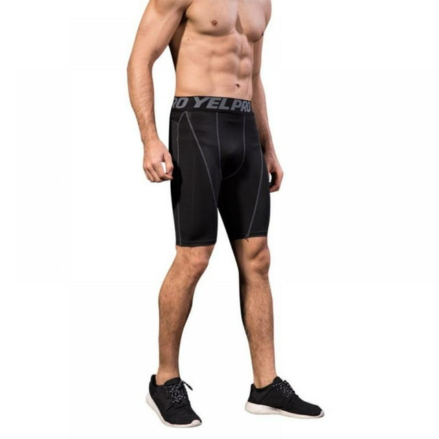 PENGXIANG Midnight Navy Blue Men Summer Running Shorts Gym Mens Sport Compression Tights Quick Drying Training Fitness Compression Gym Shorts M