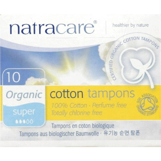 Natracare Organic Cotton Tampons, Super, 10 Ct
