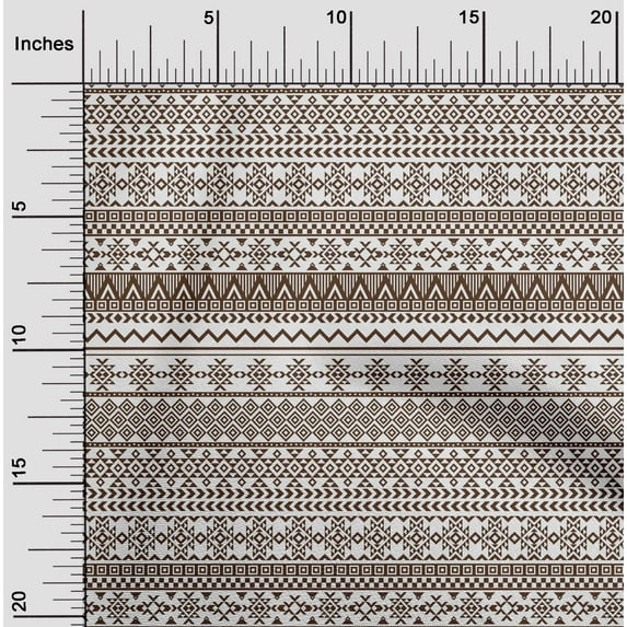 oneOone Cotton Silk Brown Fabric Aztec Tribal Diy Clothing Quilting Fabric Print Fabric By Yard 42 Inch Wide