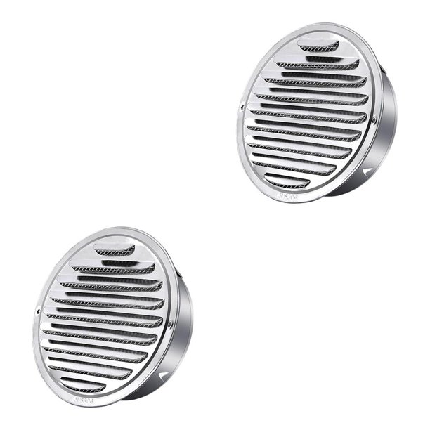 Bewildely Rejilla con persiana Rejilla de ventilación Rejillas de ventilación de aire de acero inoxidable para la pared de la casa 120 mm Type2