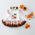 thumbnail image 2 of FYDUU Halloween Baby Girl Outfit Set Cute Pumpkin Long Sleeve Dress With Shoes 3 Piece For Toddler Party Holiday Dress Up Soft Comfy Clothes 12-24 Months, 2 of 3