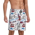 thumbnail image 2 of Fotbe London Landmark2 Pantalones Cortos de Pijama para Hombre, Ropa de Dormir, Pantalones de Pijama Cortos para Hombre-Large, 2 of 6
