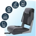 thumbnail image 4 of Lumiparty 2 Pack Folding Boat Seats Low Back, Fold-Down Fishing Boat Chair with Thickened Sponge Padding and Hinge for Sightseeing Boat, Speedboat, Black & Gray, 4 of 7
