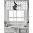 thumbnail image 4 of Easter Spring Curtain Valances for Windows, Black Dots Bunny Farmhouse Plaid Grey Kitchen Valance Window Treatment, Light Filtering Block Curtains for Bathroom/Bedroom/Living Room 42'' x 12'', 4 of 9