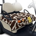 thumbnail image 2 of COEQINE 2-in-1 Golf Cart Seat Cover & Carry Bundle, Folds Like a Bag with Handle, Universal Fit for Two-Seaters, 4 Storage Pockets, Machine Washable Polyester, Cute Brown Cow Print, 2 of 8