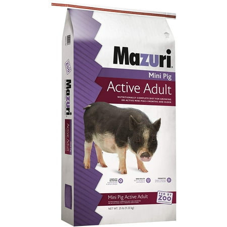 Mazuri | Nutritionally Complete Mini Pig Active Adult Food | 25 Pound (25 lb.) Bag