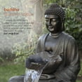 thumbnail image 4 of Alpine Corporation 35" x 34" x 53" Outdoor Polystone Buddha Pump Fountain, Gray, 4 of 8