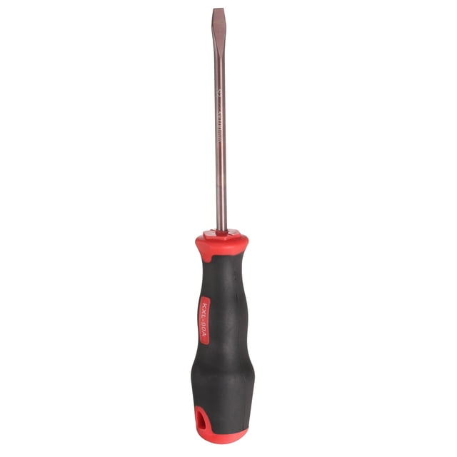 Destornillador plano Uxcell SL5 de 8.07" con punta magnética, destornilladores de 4.13" de acero aleado S2 tratado térmicamente con mango ergonómico para reparaciones de bricolaje, marrón rojo