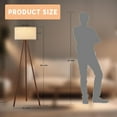 thumbnail image 5 of BTP Wood Tripod Floor Lamp for Living Room, 3 Color Temparature Bulb Included, Mid Century Modern Wooden Floor lamp with Linen Shade for Bedroom, Office, ETL Listed Walnut Wood Color, 5 of 14