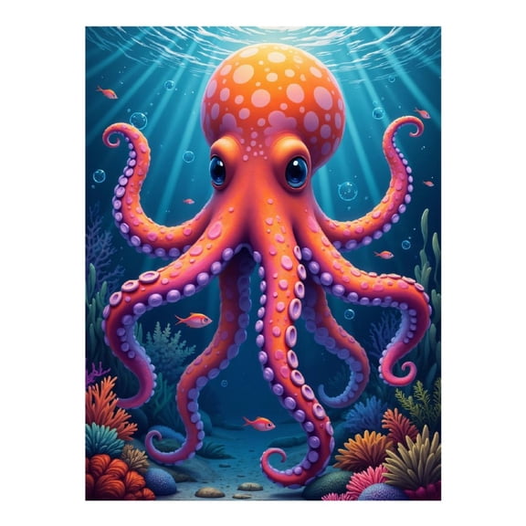 Diamond Art Kits for Adults - Octopus Underwater Colorful Coral 5d Diamond Painting for Adults, Diamond Art for Adults Beginners, Frameless Diamond Painting Kits for Adults for Home Wall Decor