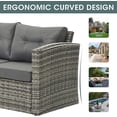thumbnail image 6 of RoyalCraft Modular Collections Patio Loveseat, Grey Outdoor Rattan Corner Sofa Chair Set with Seat and Back Cushions, Aluminum Frame, 6 of 6
