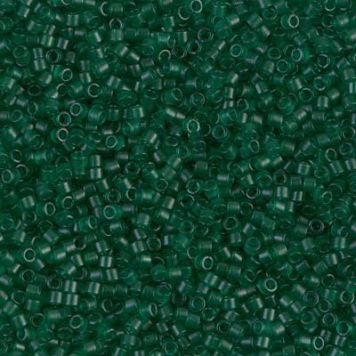 Miyuki Delica Seed Beads DB0776/DB776 11/0 Transparent Emerald Green Semi-Frosted 7.2 Grams