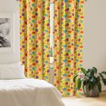 thumbnail image 2 of Ambesonne Easter Curtains, Bunnies Daisies Funky, Pair of 28"x63", Multicolor, 2 of 5