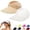 Beige, variant on Women's Wide Brim Sun Visor Hat UPF 50 Lightweight Foldable 2 Pack Ponytail Cap for Summer Beach Outdoor Activities