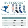 thumbnail image 6 of Busy Socks Skiing Wool Socks for Toddler Snowboarding,White+Dark Blue,2 Pack,Small, 6 of 6
