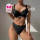 thumbnail image 1 of Trajes de baño Amzcrzy Tankini para mujer, trajes de baño, trajes de baño, bikini con control de abdomen, traje de baño de rayas para mujer, traje de baño de playa de cintura alta, negro, L, 1 of 6