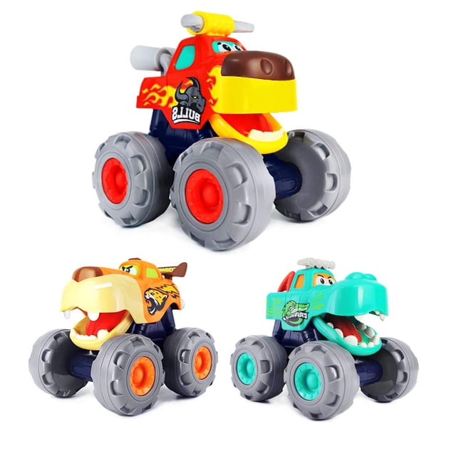 Set de juguetes Bee Tree Monster Truck con toro, leopardo y cocodrilo