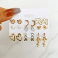 thumbnail image 2 of UDIYO 1 Set Stud Earrings Heart Rhinestone Acrylic Fashion Appearance Sparkling Earrings for Daily Wear, 2 of 7