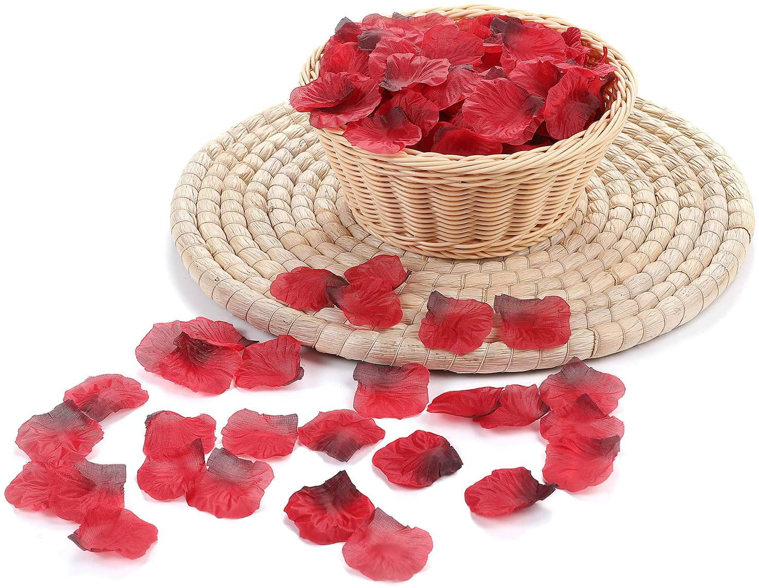 100pcs Artificial Silk Petals Flowers Rose Wedding Flower Girl Basket Decoration 