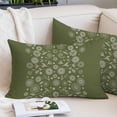 thumbnail image 2 of Japanese Throw Pillow Covers, Green Rustic Retro Pastoral Floral Leaves Soft Breathable Pillow Cases with Invisible Zipper for Sleeping, Standard Pillowcases for Couch Bed Sofa Chair 20x26 Inches, 2 of 9