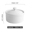 thumbnail image 3 of Qeeadeea Ramekins With Lid, Creme Brulee Ramekins, 4oz, Souffle Dish Oven Proof Dishes, Souffle Ramekins, Ramekins For Air Fryer-White-Set of 4, 3 of 7