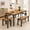 Retro, variant on Aiho 63" 6-Seater Dining Set with 2 Stools & 2 Benches, Wood & Metal, Compact for Small Spaces/Breakfast - Gray