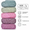 thumbnail image 4 of 5 Pairs Autumn Winter Wool Socks For Women - Womens Wool Socks Comfortable And Warm, Classic Winter Socks for Women Gifts Size 5-9, 4 of 4