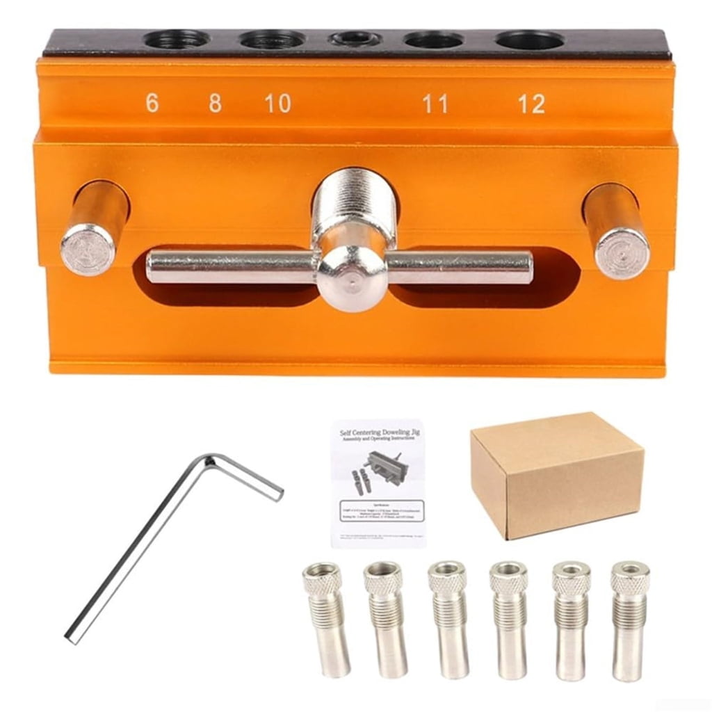 Centering Doweling Jig Wide Capacity Dowel Jig for Straight Holes Adjustable Width Centering Woodworking Projects