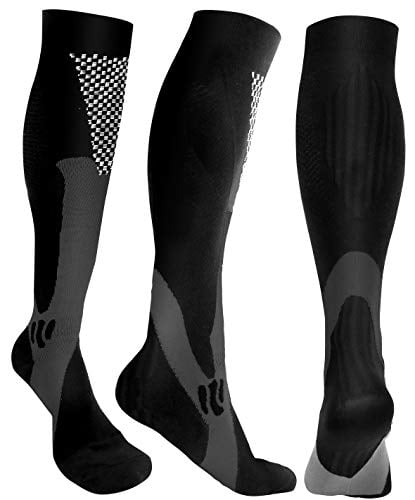Graduated Stockings for Running Athletic Cycling Hiking Basketball Nurse Medical Edema Travel Varicose Veins Pregnancy 6 Pairs Compression Socks for Women & Men 20-30 mmHg 