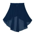 thumbnail image 4 of TiaoBug Kids Girls Ballet Latin Lyrical Dance Skirts High-Low Dance Wrap Skirt Performance Dancewear 6-14 Navy Blue 12, 4 of 7