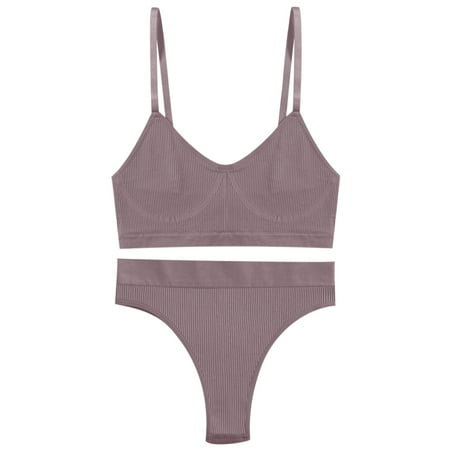 

JeashCHAT Sexy Lingerie for Women Fashion Vest-Style Tube Top Back Wrap Solid Color Chest Underwear Set