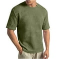 thumbnail image 3 of HVOBTTY Men's Summer T Shirt Soft Basic Casual Solid Color Crew Neck Short Sleeve Breathable Loose Daily Wear Top Green, XL, 3 of 5