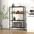 thumbnail image 2 of Patiojoy 1pc 4-Tier Foldable Storage Shelf Collapsible Shelving Unit Display w/ Lockable Wheels Storage Rack w/ Adjustable Shelf Heavy-Duty Storage Organizer, 2 of 8