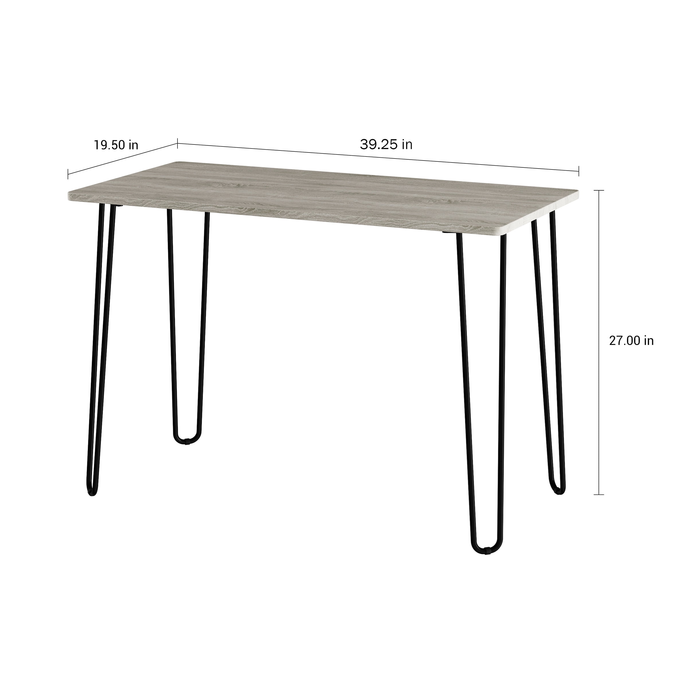 Somerset Home Modern Desk with Hairpin Legs - Home Office Furniture (Gray)